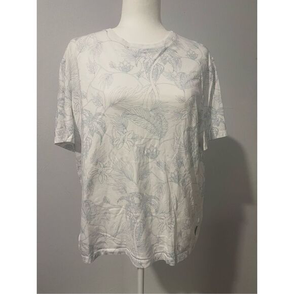 Ted Baker 6 tropical palm tree print blue white like an Xl - Picture 1 of 4